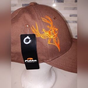 Buck Slayer Brown adjustable Snapback cap with embroidered Deer and logo NWT